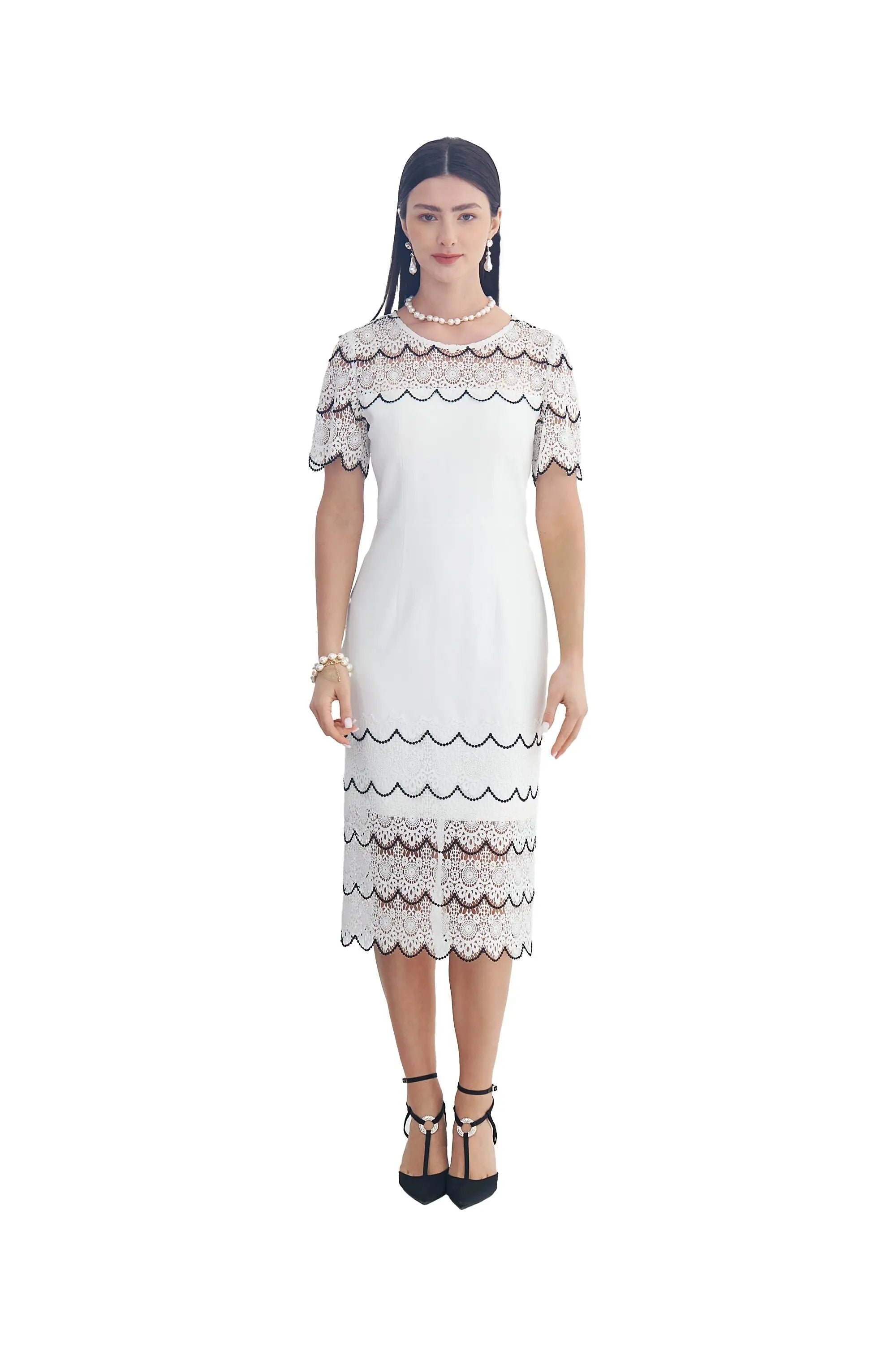 Women's Summer Hollow Pattern Elegant Bohemian Dress ULA